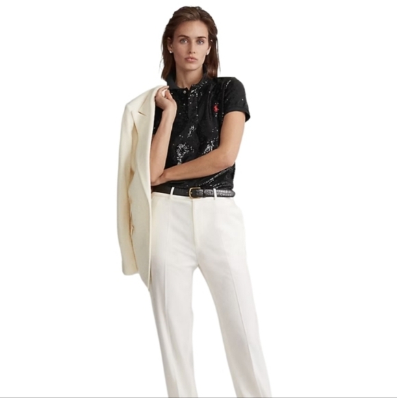 Ralph Lauren Black Sequin Short Sleeve Polo Women's - Picture 13 of 13